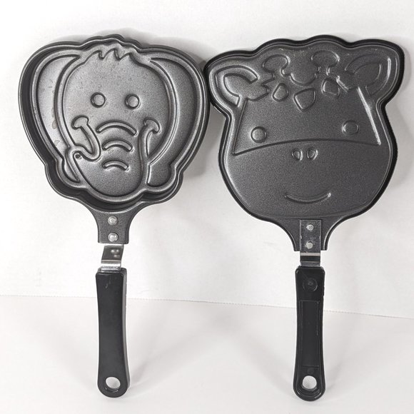 Novelty Non-Stick Animal Character Pancake Pans Set (Elephant & Cow) - Picture 1 of 6